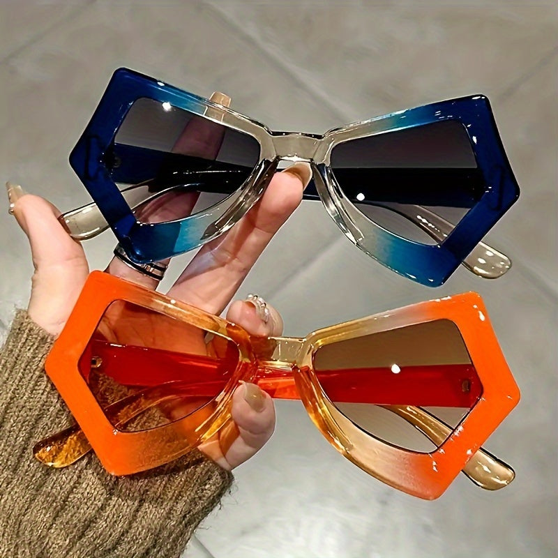 Colorful Novelty Stylish Irregular Cat Eye Butterfly Glasses - Eyeglasses